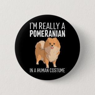 This Is Human Costume A Pomeranian Dog Halloween 6 Cm Round Badge