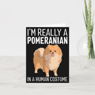 This Is Human Costume A Pomeranian Dog Halloween Card