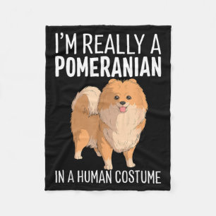 This Is Human Costume A Pomeranian Dog Halloween Fleece Blanket