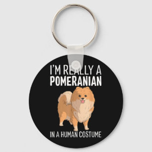This Is Human Costume A Pomeranian Dog Halloween Key Ring