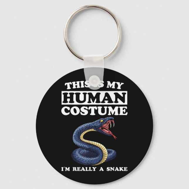 This Is Human Costume A Snake Funny Halloween Key Ring (Front)