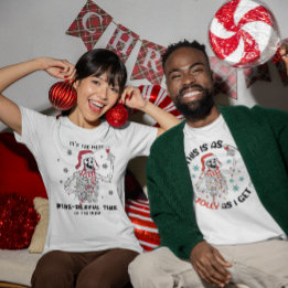 This is Jolly as I Get Skeleton Wine Christmas T-Shirt