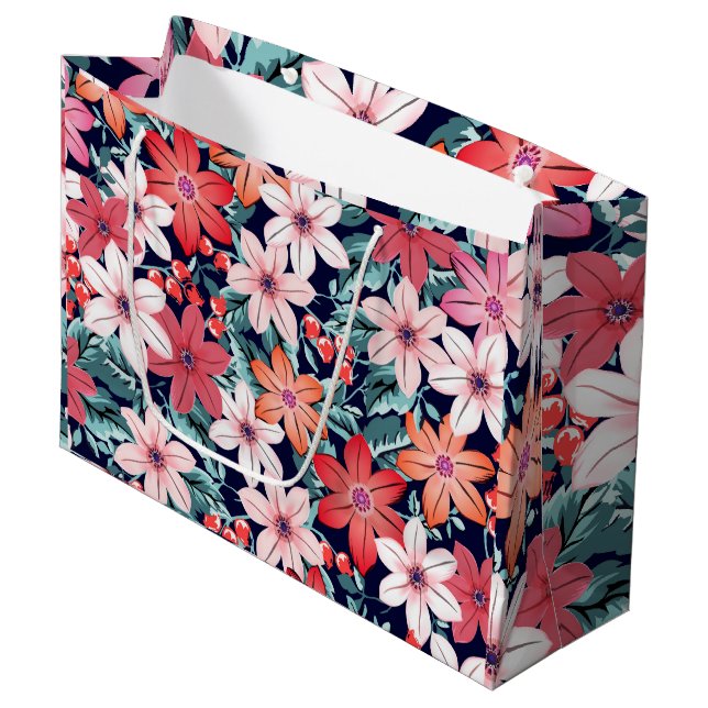 This is just a boho l modern spring flowers garden large gift bag (Front Angled)