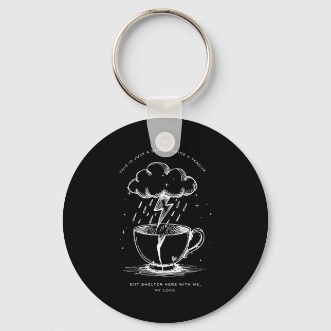 This Is Just A Inside A Teacup But Shelter Here  Key Ring (Front)