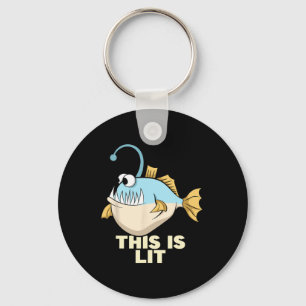This Is Lit Angler Fish Monster Fishing Fisherman Key Ring