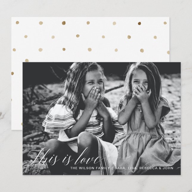 This is love Simple Script Photo Valentines Day  Holiday Card (Front/Back)