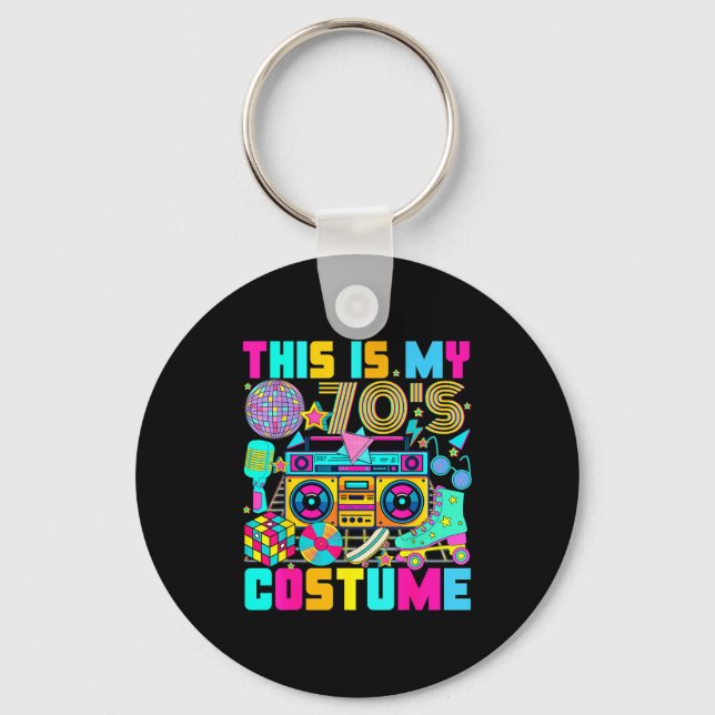 This Is My 70s Costume 1970s Party 70's Outfit Men Key Ring (Front)