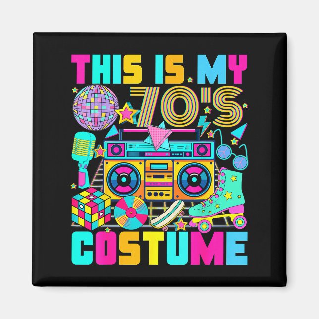 This Is My 70s Costume 1970s Party 70's Outfit Men Magnet (Front)
