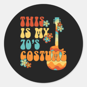This is My 70s Costume Fun Groovy Peace Halloween  Classic Round Sticker