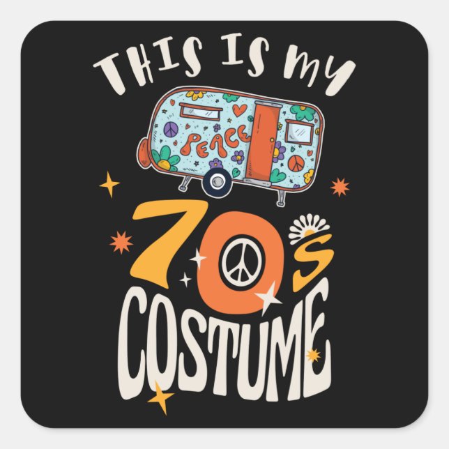 This is my 70s Costume Square Sticker (Front)