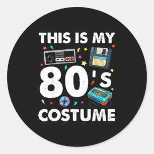 This Is My 80s Costume 80's 90's Party Men Women K Classic Round Sticker