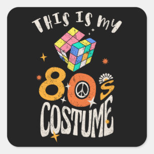 This is my 80s Costume Grunge effect Square Sticker