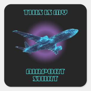 This is My Airport Shirt Family Travel Square Sticker