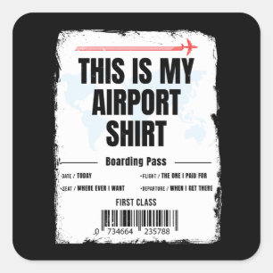 This is My Airport Shirt Family Travel Square Sticker