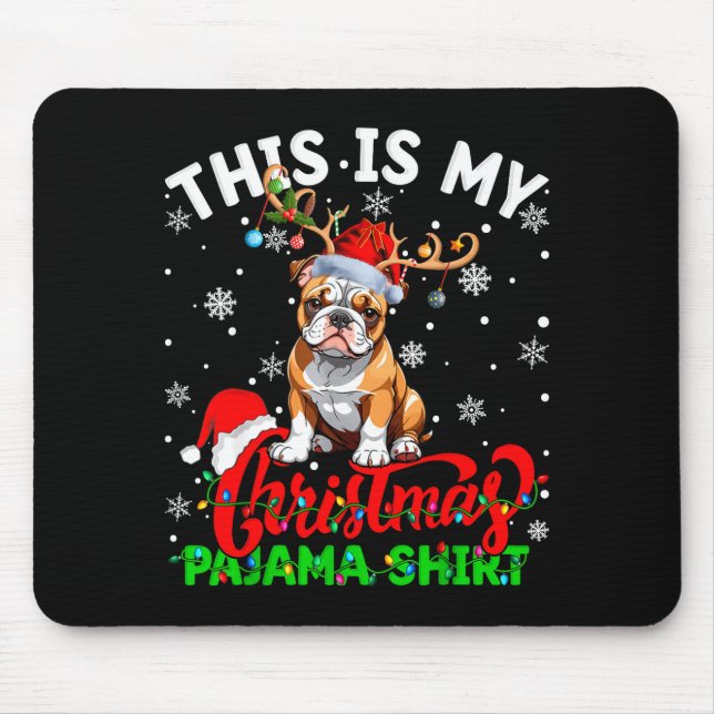 This Is My American Bulldog Ugly Christmas Pajama  Mouse Mat (Front)