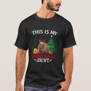 This is My Armadillo Santa Hat Christmas Pajama T-Shirt