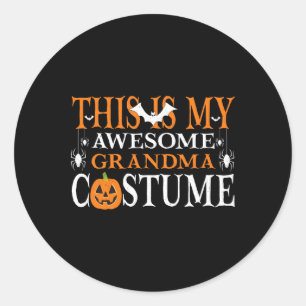 This Is My Awesome Grandma Costume Funny Halloween Classic Round Sticker
