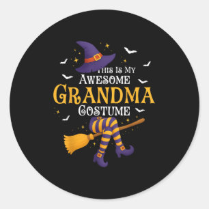This Is My Awesome Grandma Costume Halloween Witch Classic Round Sticker