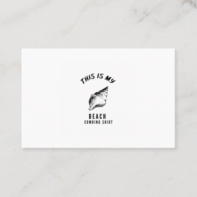 This is my beach combing shirt business card (Front)