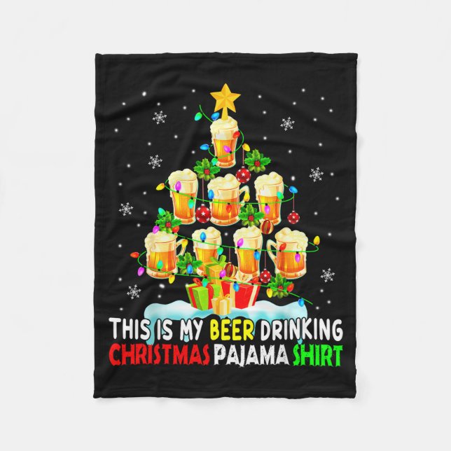 This Is My Beer Drinking Christmas Pajama Shirt Be Fleece Blanket (Front)
