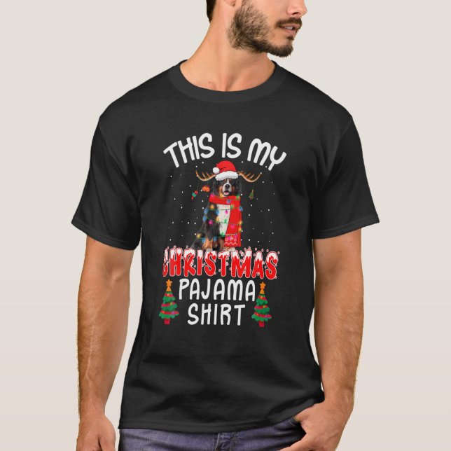 This Is My Bernese Mountain Dog Christmas Pajamas T-Shirt (Front)