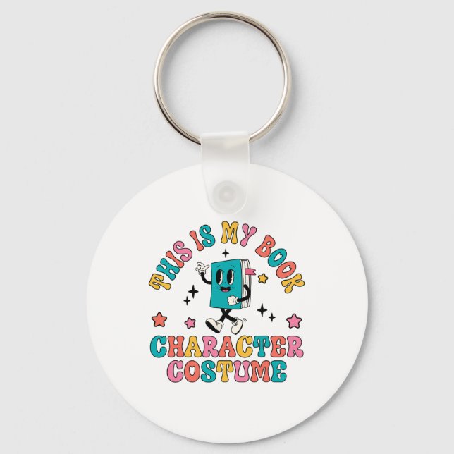 This Is My Book Character Costume Funny Book Hallo Key Ring (Front)