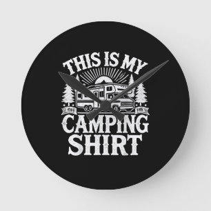 This Is My Camping Funny Camper Round Clock