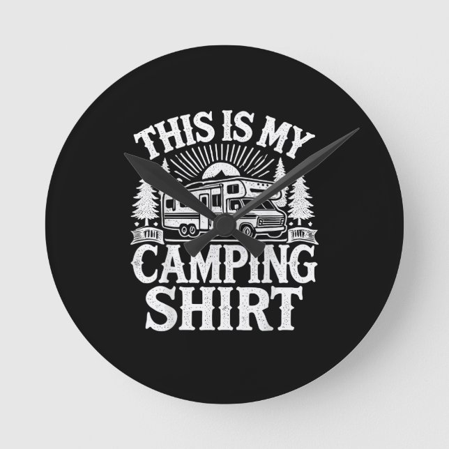 This Is My Camping Funny Camper Round Clock (Front)
