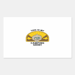 This is my camping shirt Retro vintage sunset Rectangular Sticker