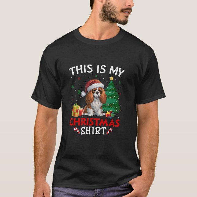 This is My Cavalier King Charles Spaniel Dog Santa T-Shirt (Front)
