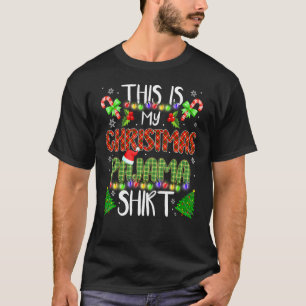 This Is My Chrismas Pajama Christmas Tree Santa Li T-Shirt