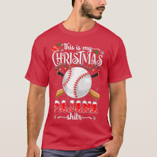 This Is My Christmas Baseball Pajama For Boys Men  T-Shirt