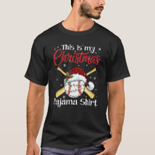 This Is My Christmas Baseball Pajama  For Boys Men T-Shirt