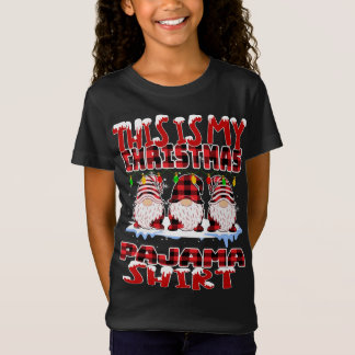 This Is My Christmas Buffalo Plaid Gnomes Funny Xm T-Shirt