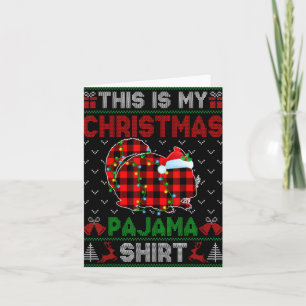 This Is My Christmas Chinchilla Pajama Xmas Light  Card