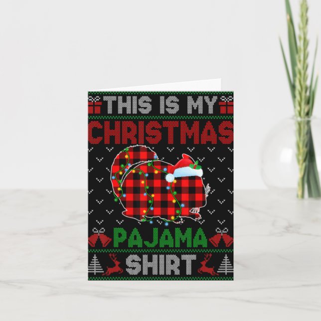 This Is My Christmas Chinchilla Pajama Xmas Light  Card (Front)