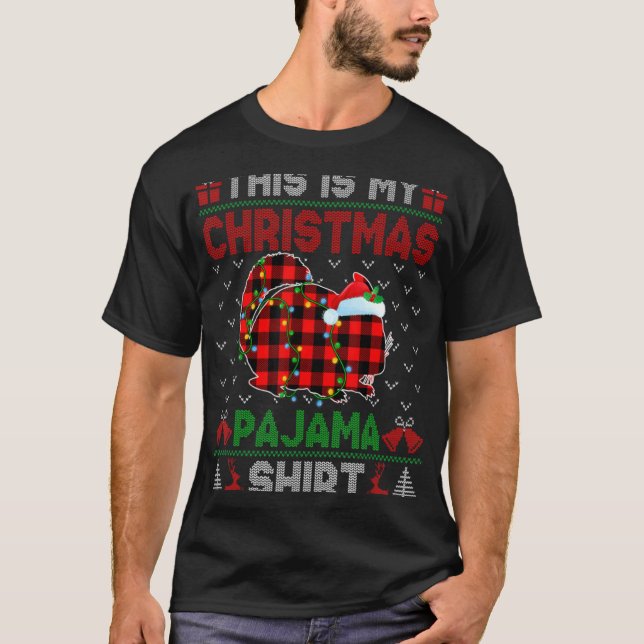 This Is My Christmas Chinchilla Pajama Xmas Light  T-Shirt (Front)