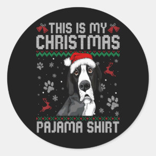 This Is My Christmas Dane Dog Pajama Merry Xmas T  Classic Round Sticker