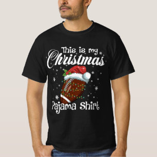 This Is My Christmas Football Pajama For Boys Men T-Shirt