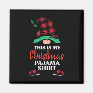 This Is My Christmas Gnome Xmas Plaid Men Women Ki Magnet