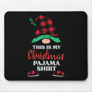 This Is My Christmas Gnome Xmas Plaid Men Women Ki Mouse Mat