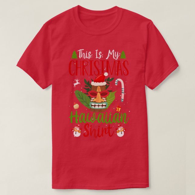 This Is My Christmas Hawaiian Snow Pajama Buffalo  T-Shirt (Design Front)