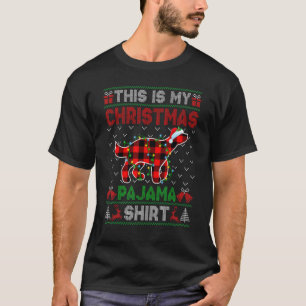 This Is My Christmas Honey Badger Pajama Xmas Lig T-Shirt