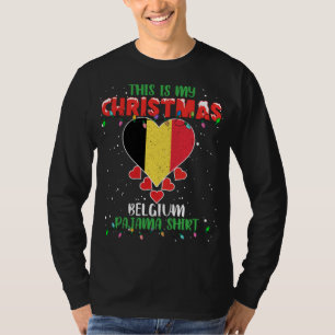 This Is My Christmas Lights Love Belgium Flag Paja T-Shirt