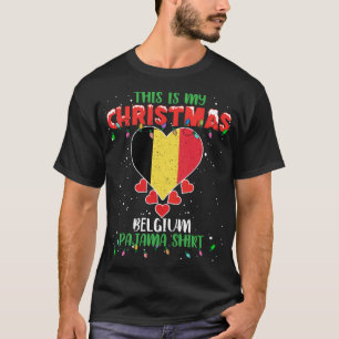 This Is My Christmas Lights Love Belgium Flag Paja T-Shirt