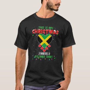 This Is My Christmas Lights Love Jamaica Flag Paja T-Shirt