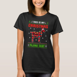 This Is My Christmas Lights Pajama Xmas Goat T-Shirt