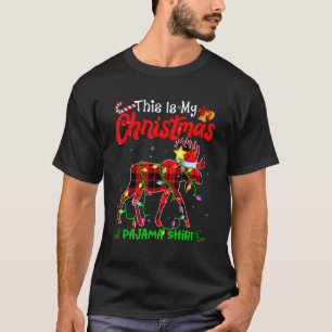 This Is My Christmas Moose Pajama Buffalo Plaid T-Shirt