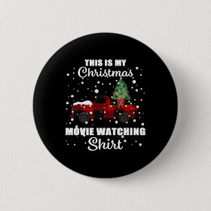 This Is My Christmas Movie Watching Buffalo Plaid 6 Cm Round Badge