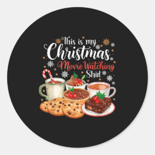 This Is My Christmas Movie Watching Design  Classic Round Sticker